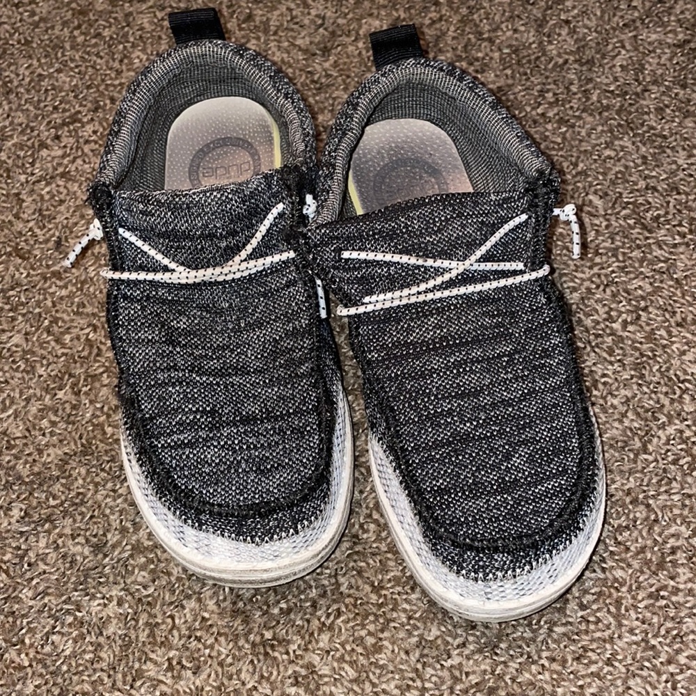 Hey Dude Shoes, Size 7 Womens, black white and gray